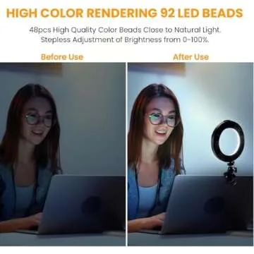 Dimmable LED Ring Light for Zoom Calls and Streaming