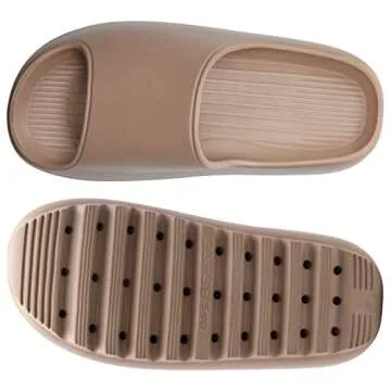 Beslip Platform Slide Sandals for Men Women Lightweight Open Toe Shower Shoes Khaki 4243