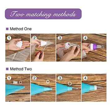 Ouddy Russian Piping Tips Set, 34 Pcs Cake Decorating Tips with 8 Russian Tips, 4 Russian Ball Piping Tips, 2 Leaf Piping Tips, 11 Pastry Bags, Flower Frosting Tips Cake Decorating Kit Baking Supplies