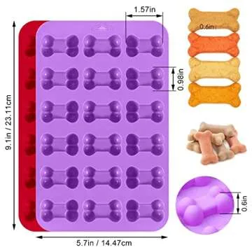 RUGVOMWM Set of 6，3 Packs Silicone Molds Puppy Dog Paw & Bone Shaped and 3 Packs Stainless Steel D...