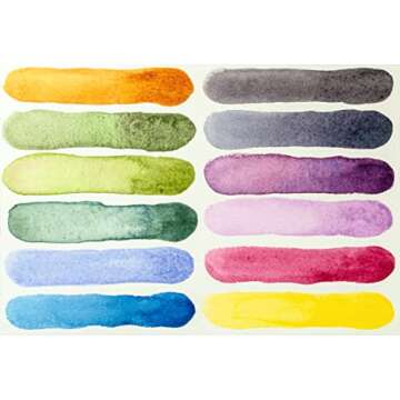 Daniel Smith 285650103 Extra Fine Inspirational Solid Watercolor Paint Set of 12 Half Pans, Metal Case and 12 Empty Containers