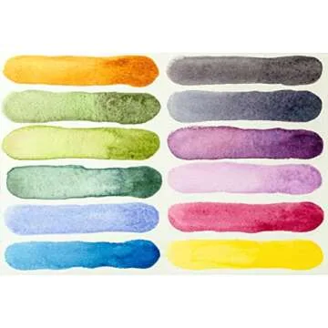 Daniel Smith 285650103 Extra Fine Inspirational Solid Watercolor Paint Set of 12 Half Pans, Metal Case and 12 Empty Containers