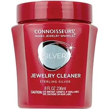 CONNOISSEURS Jewelry Cleaner for Silver Tarnish Remover with Dip Tray & Two Layer System Polishing Cloths