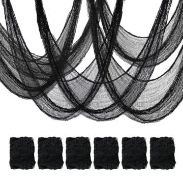 Mcupper 6 Pack Black Halloween Creepy Cloth – Perfect for Spooky Decor