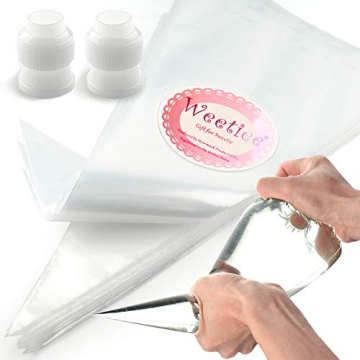 Weetiee Pastry Piping Bags -100 Pack-12-Inch Disposable Cake Decorating Bags Anti-Burst Cupcake Icin...