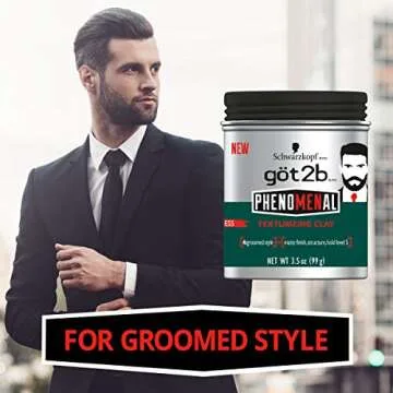 Got2B Phenomenal Texturizing Clay - 3.5 Ounce for Natural Hold