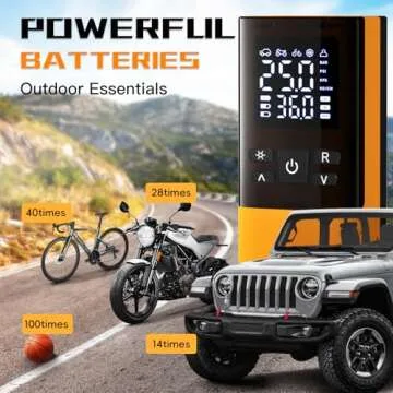 Tire Inflator Portable Air Compressor with Digital Gauge and Power Bank