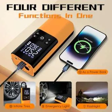 Portable Tire Inflator with Digital Gauge LED Light