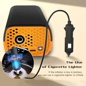 Portable Tire Inflator with Digital Gauge LED Light