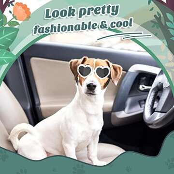 Lewondr Small Dog Sunglasses UV Protection Goggles Eye Wear Protection with Adjustable Strap Doggy H...