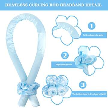 Machomby Heatless Hair Curlers For Long Hair, 12 Pcs Women Heatless Curling Rod Headband Set No Heat...