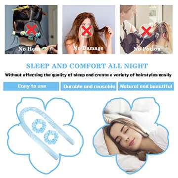 Machomby Heatless Hair Curlers For Long Hair, 12 Pcs Women Heatless Curling Rod Headband Set No Heat Curlers You Can to Sleep in Overnight, 39.4 Inch Soft Foam Hair Rollers for Large Wave Hair Styling