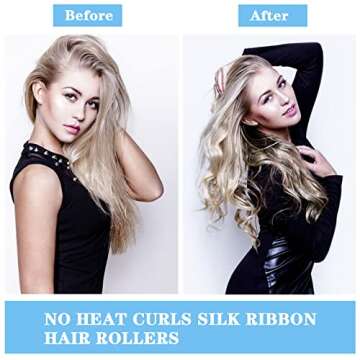 Machomby Heatless Hair Curlers For Long Hair, 12 Pcs Women Heatless Curling Rod Headband Set No Heat Curlers You Can to Sleep in Overnight, 39.4 Inch Soft Foam Hair Rollers for Large Wave Hair Styling