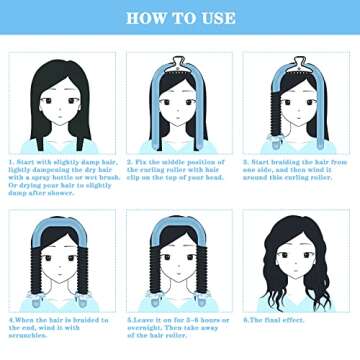 Machomby Heatless Hair Curlers For Long Hair, 12 Pcs Women Heatless Curling Rod Headband Set No Heat Curlers You Can to Sleep in Overnight, 39.4 Inch Soft Foam Hair Rollers for Large Wave Hair Styling