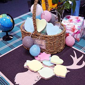 Sticky Notes - 1000 Sheets Heart Mixed 4 Color Bulk Sale Sticky Memo Post Memo Note Tape Self Stick Notes for Office/School/Home