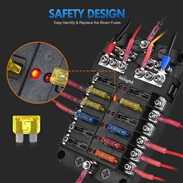 Nilight 12 Way Fuse Block with LED Indicator for Safe Use