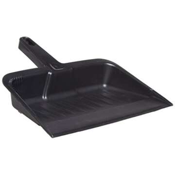Rubbermaid Commercial Products 12.25, Heavy-Duty Dust Pan, Durable Plastic, Charcoal, Ideal for Indu...
