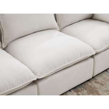 VANOMi Modular Sectional Sofa, Convertible U Shaped Sofa Couch, Modular Sectionals with Ottomans, 6 Seat Sofa Couch with Chaise for Living Room (Beige, U Shape)