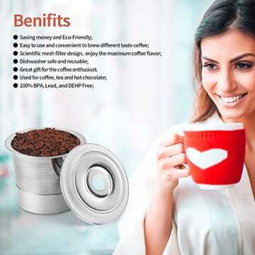 Reusable K Cups Coffee Pod Filters for Keurig 2.0 & 1.0 Single Cup Coffee Makers, Universal Refillable KCups, K-cups Reusable Filter (1)