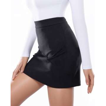 Chic MANGOPOP Mini Faux Suede Skirt for Women - High Waist, Versatile Styles