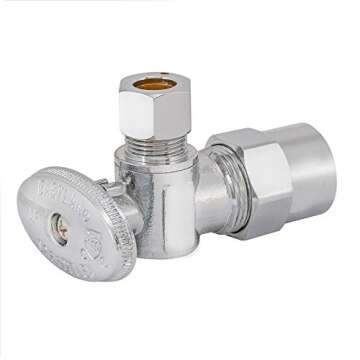 Eastman 1/2-Inch CPVC x 3/8-Inch Compression Quarter Turn Angle Stop Valve, Brass