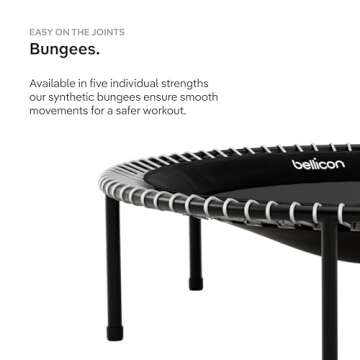 bellicon Fitness Rebounder | Screw-on Legs & Bungee Suspension up to 200 lbs (Extra Strong) | 3-Part Frame Rebounder