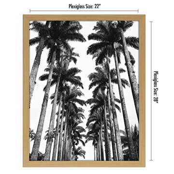 Americanflat 22x28 Poster Frame - Wide Pine-Wood Grain Design for Art and Photos