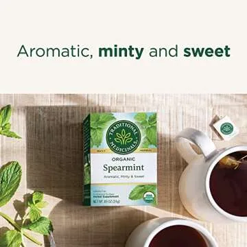 Organic Spearmint Tea, Refreshing & Healthy, 48 Tea Bags