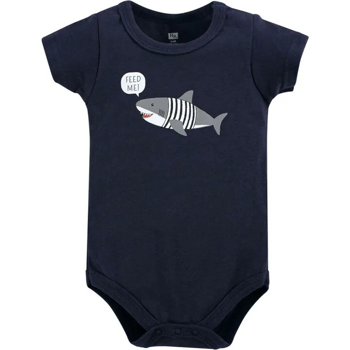 Hudson Baby Shark Bodysuit Shorts Shoe Set 12-18 Months