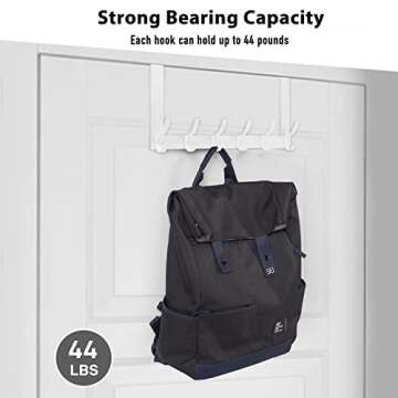 Optish Over The Door Hooks, Door Hanger Hooks for Hanging, Over The Door Towel Racks for Bathroom with 12 Coat Hooks, Over The Door Hanger