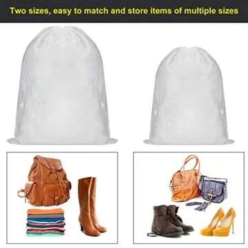 40 Pcs Non Woven Dust Proof Drawstring Storage Bags