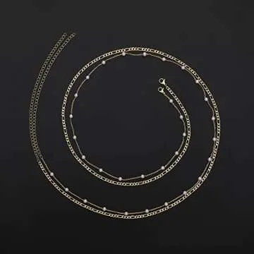 RLMOON Gold & Pearl Waist Chain Set for Women Adjustable