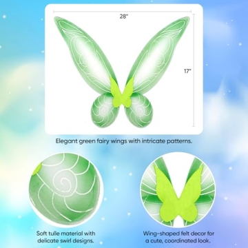 Enchanting Green Fairy Wings and Glitter Costume Set