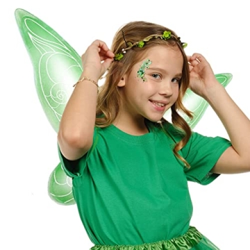 Enchanting Green Fairy Wings and Glitter Costume Set