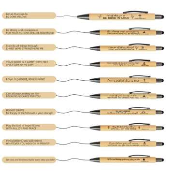 INSADA Bible Inspirational Stylus Pens Bulk Christian Pens with Scripture Great for All Ages Office and School Also Makes Great Christmas Gifts （10 Count）