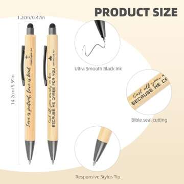 INSADA Bible Inspirational Stylus Pens Bulk Christian Pens with Scripture Great for All Ages Office and School Also Makes Great Christmas Gifts （10 Count）