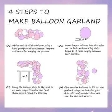 TOPLLON Pink Balloon Garland Arch Kit 135 Pcs, Double Stuffed Baby Shower Decorations for Girl with Macaron Purple Dusty Pink Balloons for Birthday Party Decorations