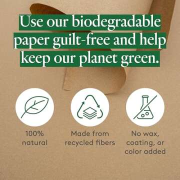 Brown Kraft Paper Roll 30 inch Wide, 2400 inch Long, 1 Roll, Jumbo Roll for Eco Friendly Christmas Gift Wrapping Paper and Packing Paper, by Woodpeckers