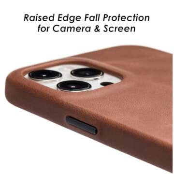 Wilken Leather Wrapped Case Compatible with iPhone 13 Pro | Compatible with MagSafe and Wireless Cha...
