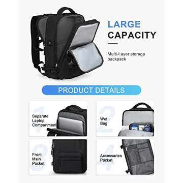 VECAVE Travel Backpack, Waterproof Carry-On for Women