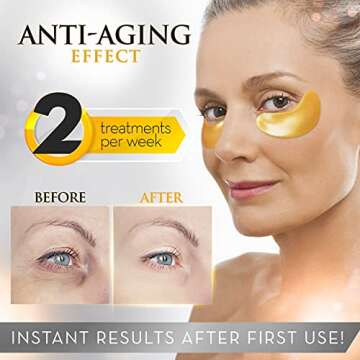36 Pairs Collagen Under Eye Masks, 24K Gold Under Eye Patches (Reduce Bags and Puffiness), Dark Circles Under Eye Treatment, Eye Masks for Dark Circles and Puffiness, Under Eye Pads for Puffy Eyes