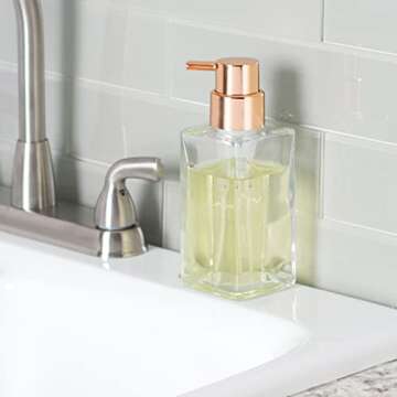 Stylish mDesign Glass Foaming Hand Soap Dispenser Set