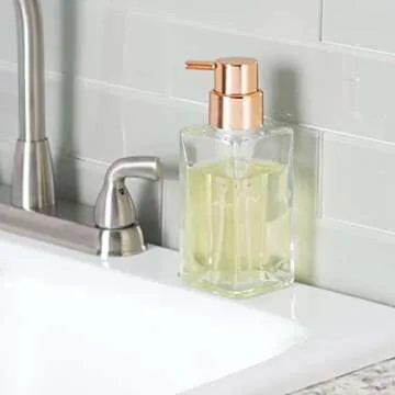 Stylish mDesign Glass Foaming Hand Soap Dispenser Set