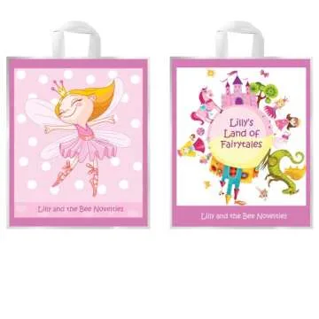 Lilly and the Bee Novelties 7pc Hot Pink & Purple Fairy Princess Costumes with Reversible Tutu Plus Gift Bag