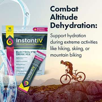 instant IV Electrolytes Powder - 3X Electrolytes,1/2 Sugar with Vitamin C, B3, B6, Electrolytes Powder Packets for Hydration, Recovery & Immunity, Vegan & Gluten Free | Berry Blast - 16 Packets