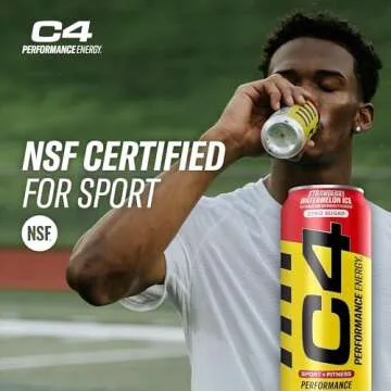 C4 Energy Drink 16oz (Pack of 12) - Strawberry Watermelon Ice - Sugar Free Pre Workout Performance Drink with No Artificial Colors or Dyes
