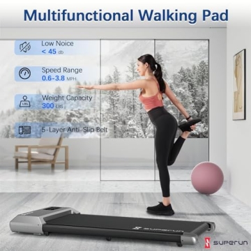 Superun 2 in 1 Walking Pad Portable Treadmill for Home