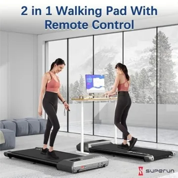 Superun 2 in 1 Walking Pad Portable Treadmill for Home