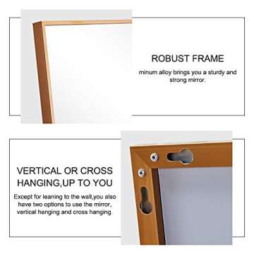 Rose Home Fashion Aluminum Alloy Thin Frame-65 x22“, Floor Mirror, Standing Mirror, Full Length Mirror, Large Mirror, Floor Length Mirror, Gold Mirror, Gold Frame