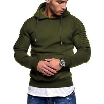 COOFANDY Men's Longd Sleeve Casual Hoodie Drawstring Running Sweatshirt Athletic Pullover with Pocke...